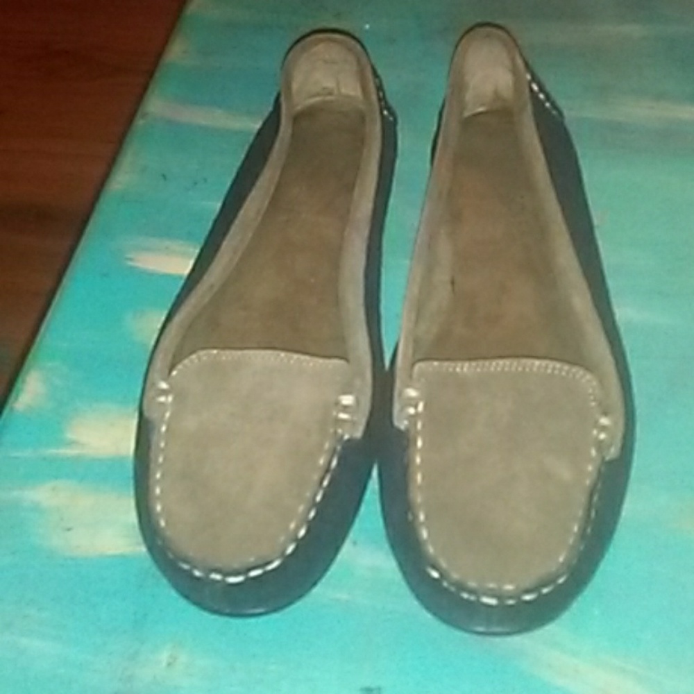 Black Tan Leather Suede Aerosole Loafers